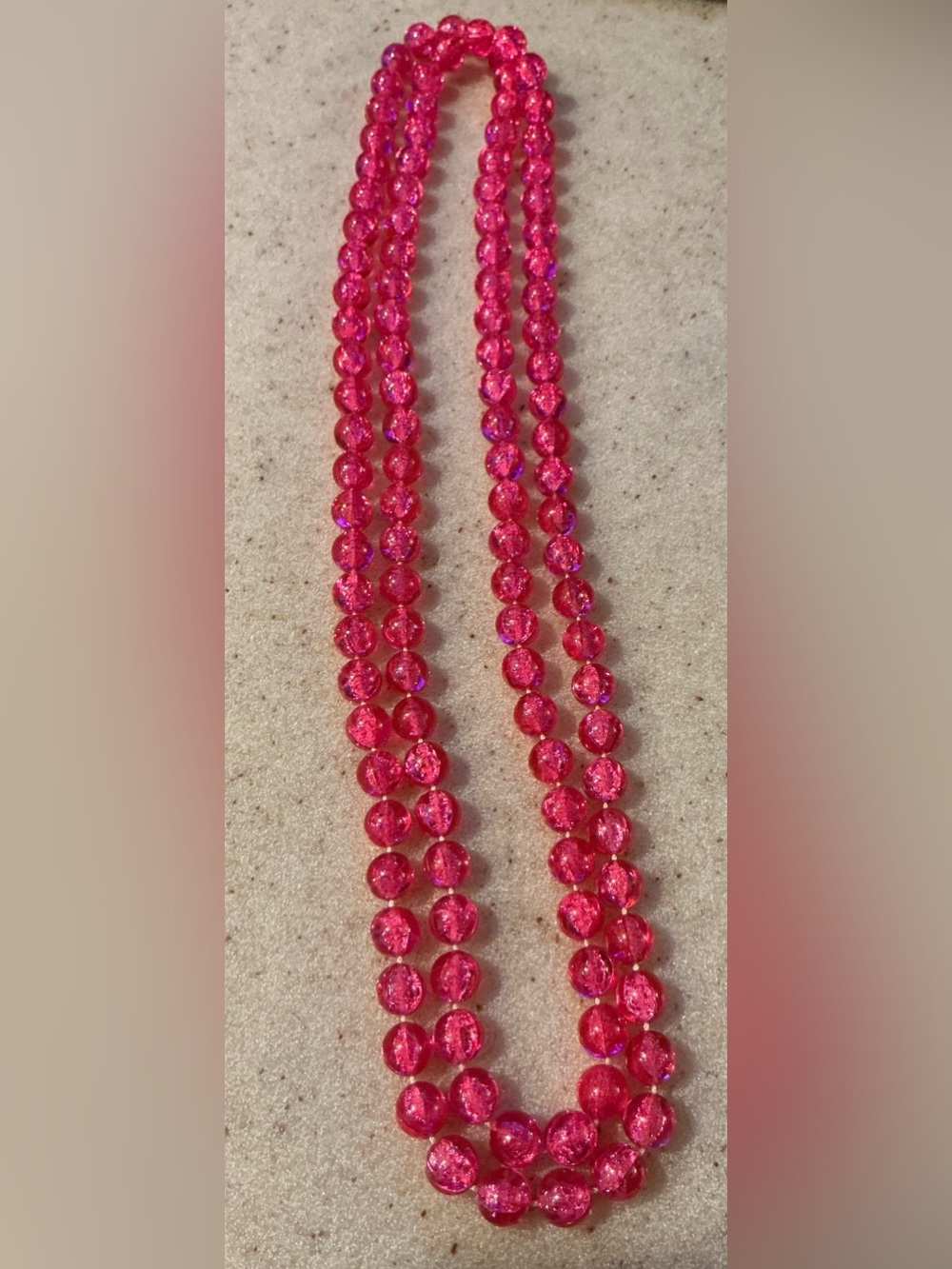 Hot Pink Faceted Bead Necklace - Women's Jewelry